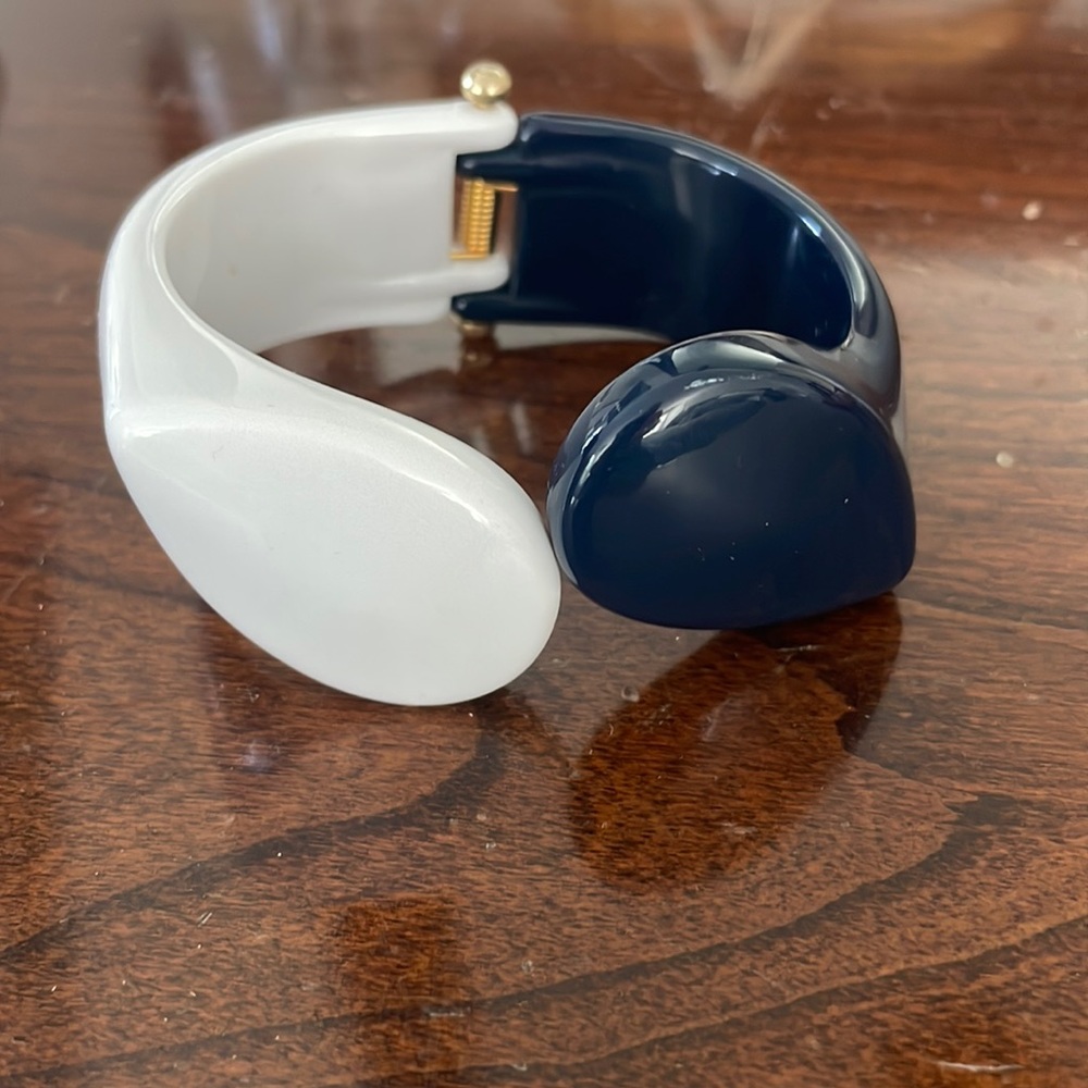 Angela Caputi White and Navy Bracelet